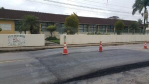 Read more about the article Quatro vias em Santo Amaro estão recebendo faixas elevadas