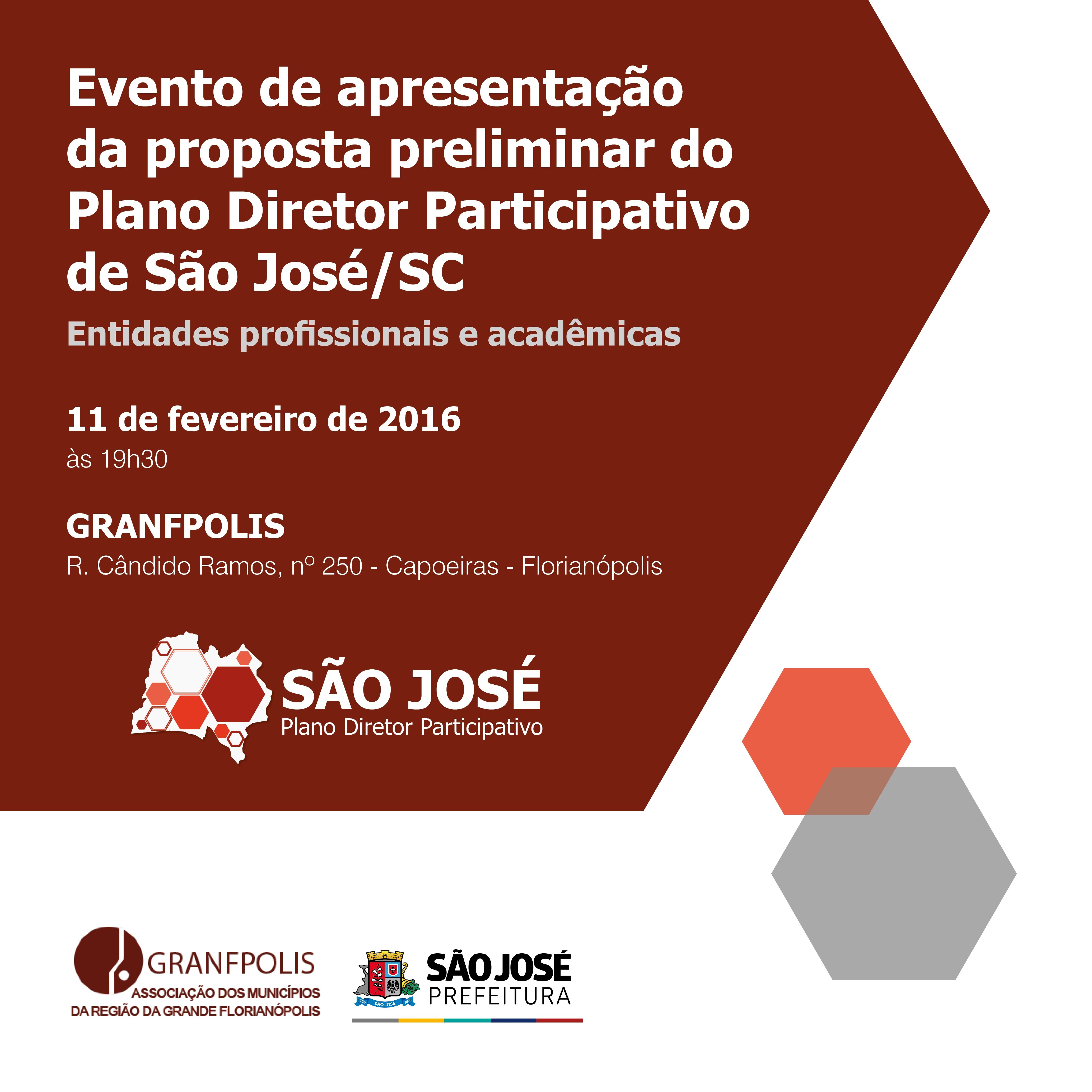 Read more about the article Versão Preliminar da Proposta do Plano Diretor Participativo de São José será apresentada aos vários segmentos da sociedade