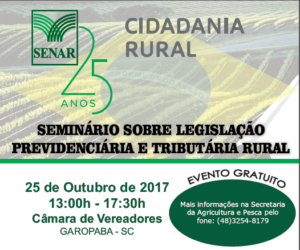 Read more about the article Seminário orienta sobre legislação previdenciária e tributária rural