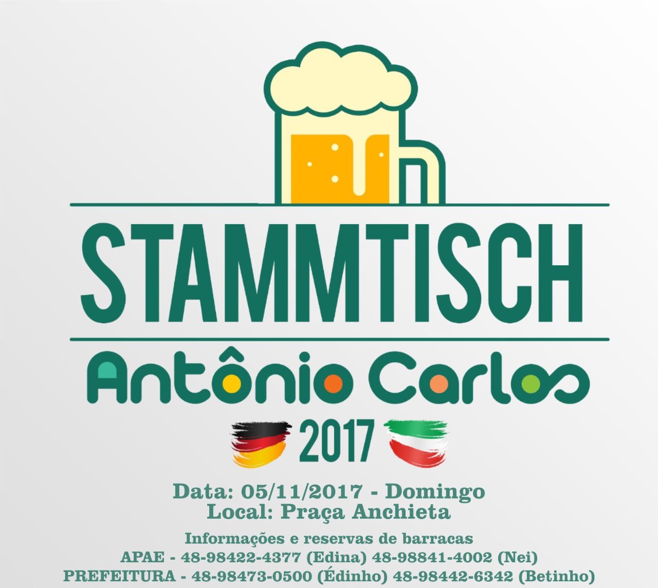 Read more about the article Stammtisch será realizada no dia 5 de novembro, na Praça Anchieta