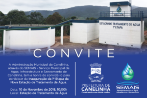 Read more about the article 1ª Etapa da nova Estação de Tratamento de Água  será inaugurada neste sábado, 10 de novembro