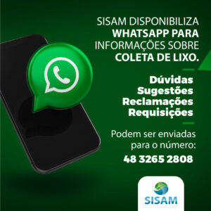 Read more about the article Sisam disponibiliza WhatsApp para informações sobre coleta de lixo