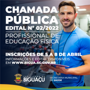 Read more about the article Secretaria de Saúde abre inscrições de Chamada Pública para contratação de profissional de Educação Física