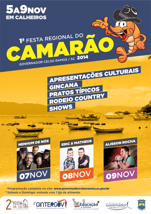 Read more about the article Governador Celso Ramos comemora aniversário com a 1ª Festa Regional do Camarão