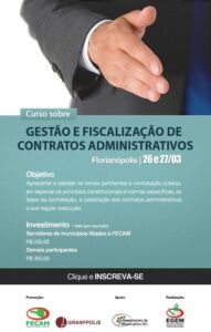 Read more about the article FECAM e GRANFPOLIS promovem curso de Gestão e Fiscalização de Contratos Administrativos
